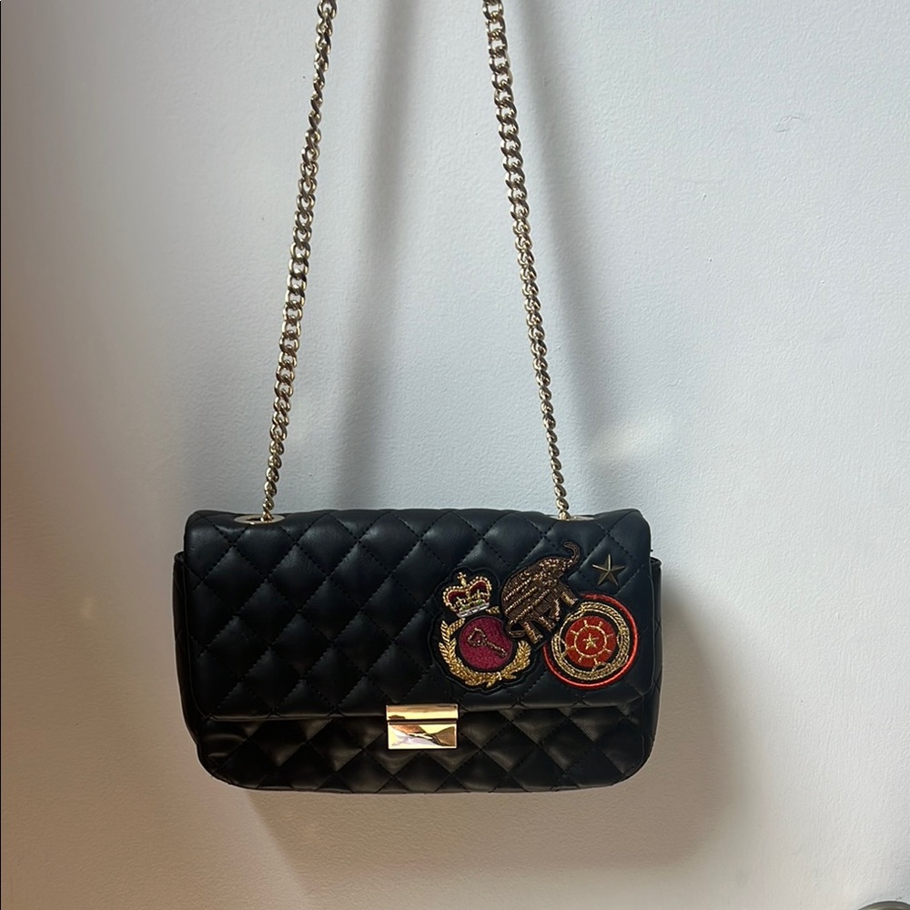 Zara Black Quilted Chain Shoulder Bag NWOT